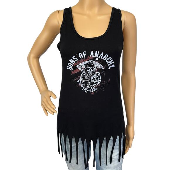 Sons Of Anarchy 2013 OFFICIAL Reaper Fringe Tank Top Black SOA 20th Fox Size S - Picture 2 of 12